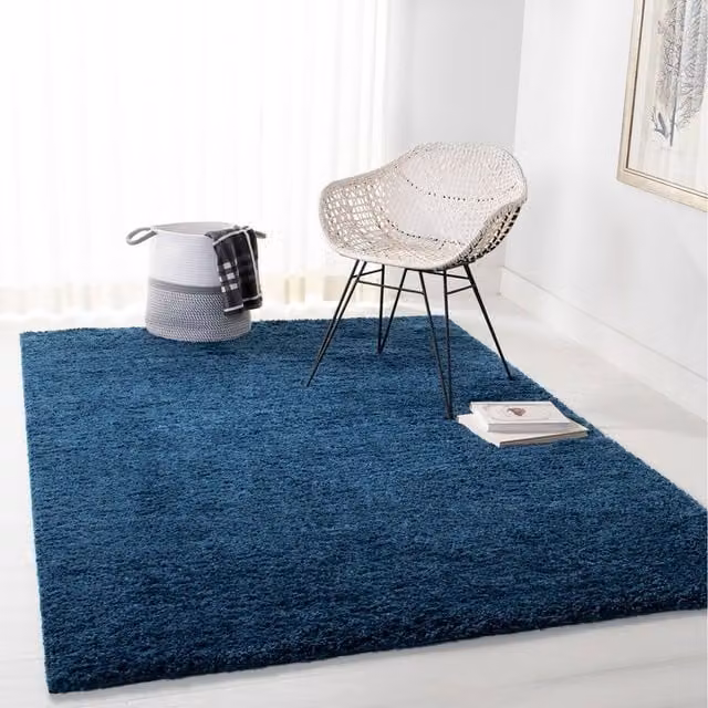Smart Living Modern Shaggy Rectangular Rug in Blue, W: 170 cm, D: 120 cm