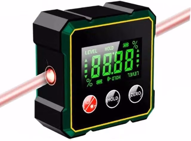 VOGREX Magnetic Digital Angle Finder with Green Laser, High Precision, Black and Green