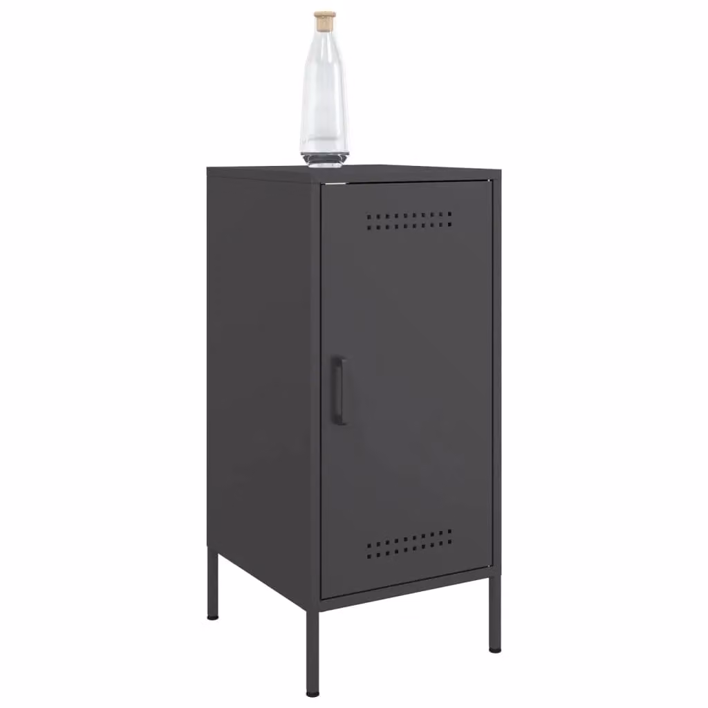 Berkfield Home Set of 2 Black Industrial Metal Sideboards W/D/H: 36 x 39 x 79 cm – 2
