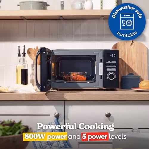Russell Hobbs 20L Digital Solo Microwave 800W in Black with Timer and Automatic Programs RHMD818B – 5