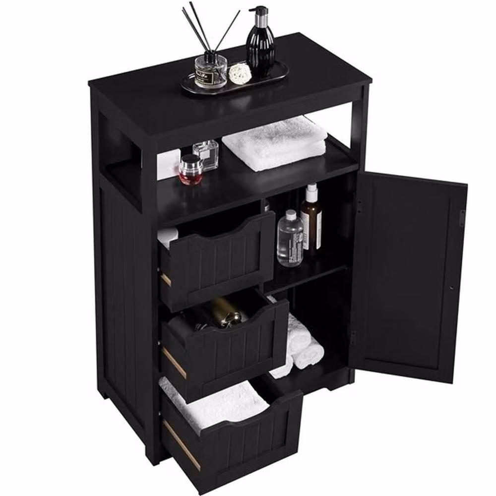 Kelvenix Modern Matt Black Freestanding Bathroom Floor Cabinet, W/D/H: 29.5 x 29.5 x 86.5 cm – 3