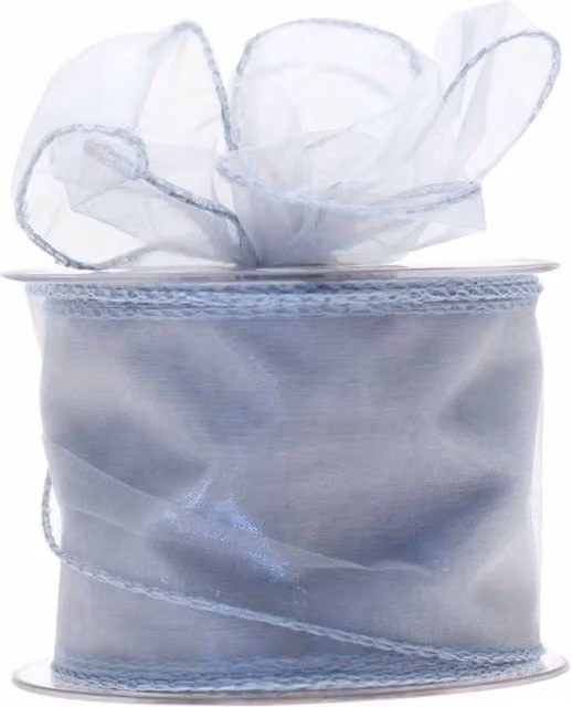 KDMD Silver Wired Chiffon Ribbon 2 Pack, Width: 7 cm, Length: 20 m