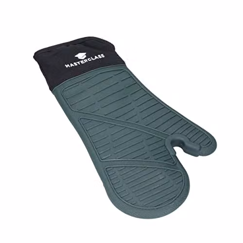 MasterClass Silicone Non-Slip Oven Glove, Black and Green
