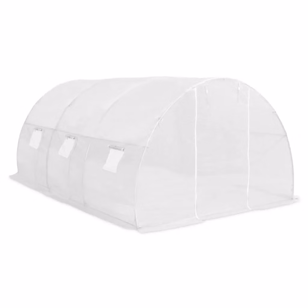 Berkfield Home White Freestanding Greenhouse with Galvanised Steel Frame, W/D/H: 450 x 300 x 200 cm – 2