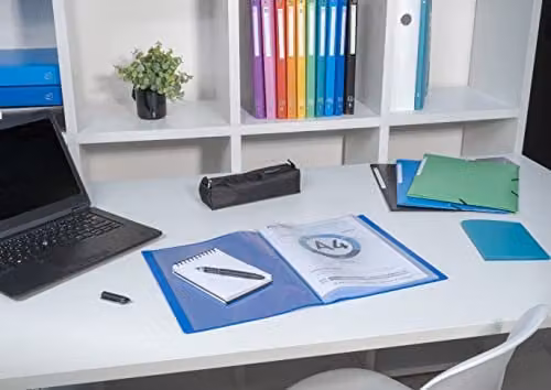 Exacompta Blue Soft Polypropylene A4 Display Book with 80 Pockets – 1