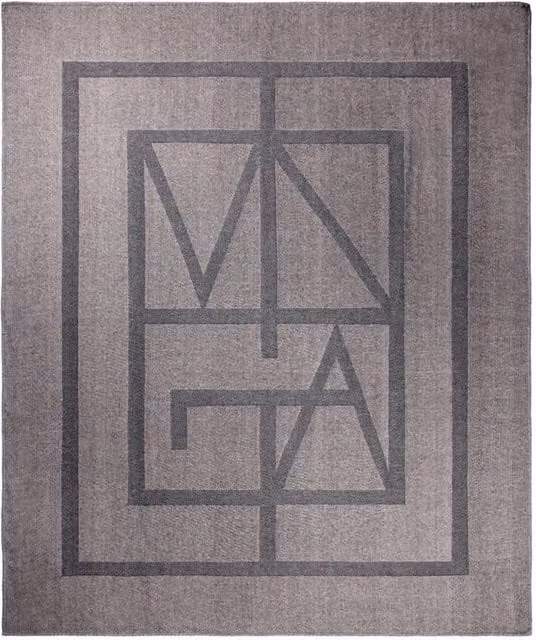 Vinga Monogram Geometric Blanket in Grey, W/D: 170 x 130 cm