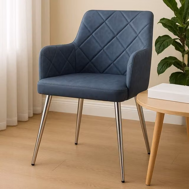 Orsina Tamzin Velvet Splayed Dining Chair in Dark Grey