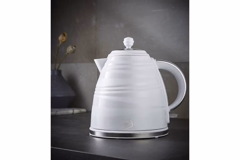 Swan Symphony Collection White Kettle and 2 Slice Toaster Set