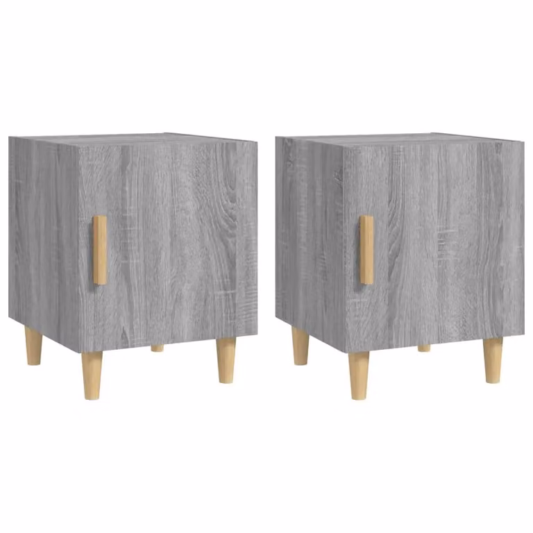 Berkfield Home Set of 2 Grey Sonoma Bedside Cabinets in Engineered Wood