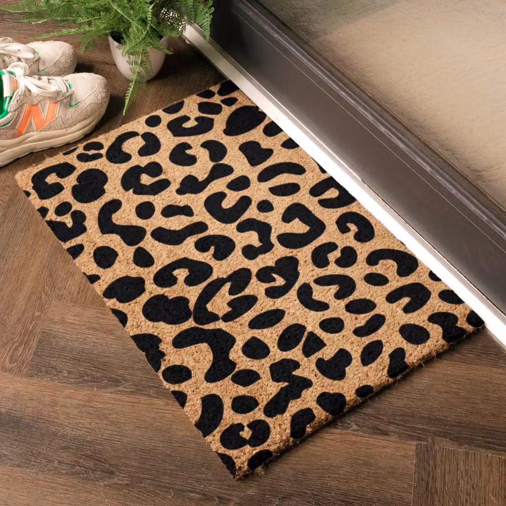 Artsy Mats Leopard Print Doormat in Black and Multicolour, W/D: 60 x 40 cm – 2