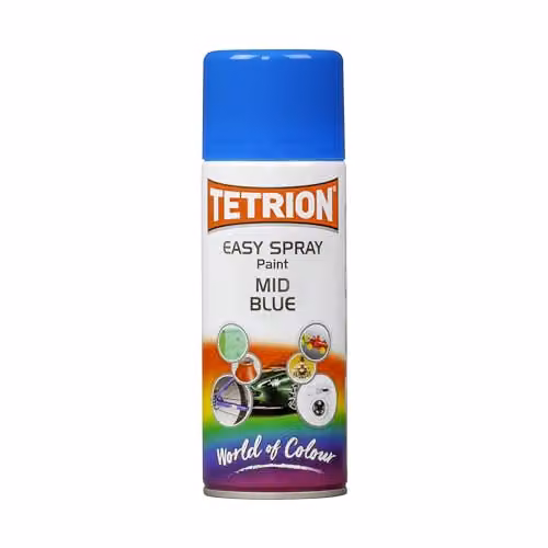 Tetrion Easy Spray Paint Mid Blue 400ml - Quick-Drying Opaque Synthetic Resin Aerosol – 1