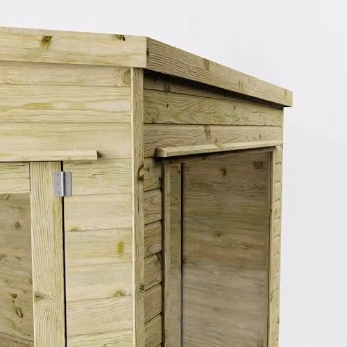 Waltons Wooden Corner Summerhouse with Side Shed, Shiplap Tongue and Groove Garden Room with Flat Roof and Double Doors – 4