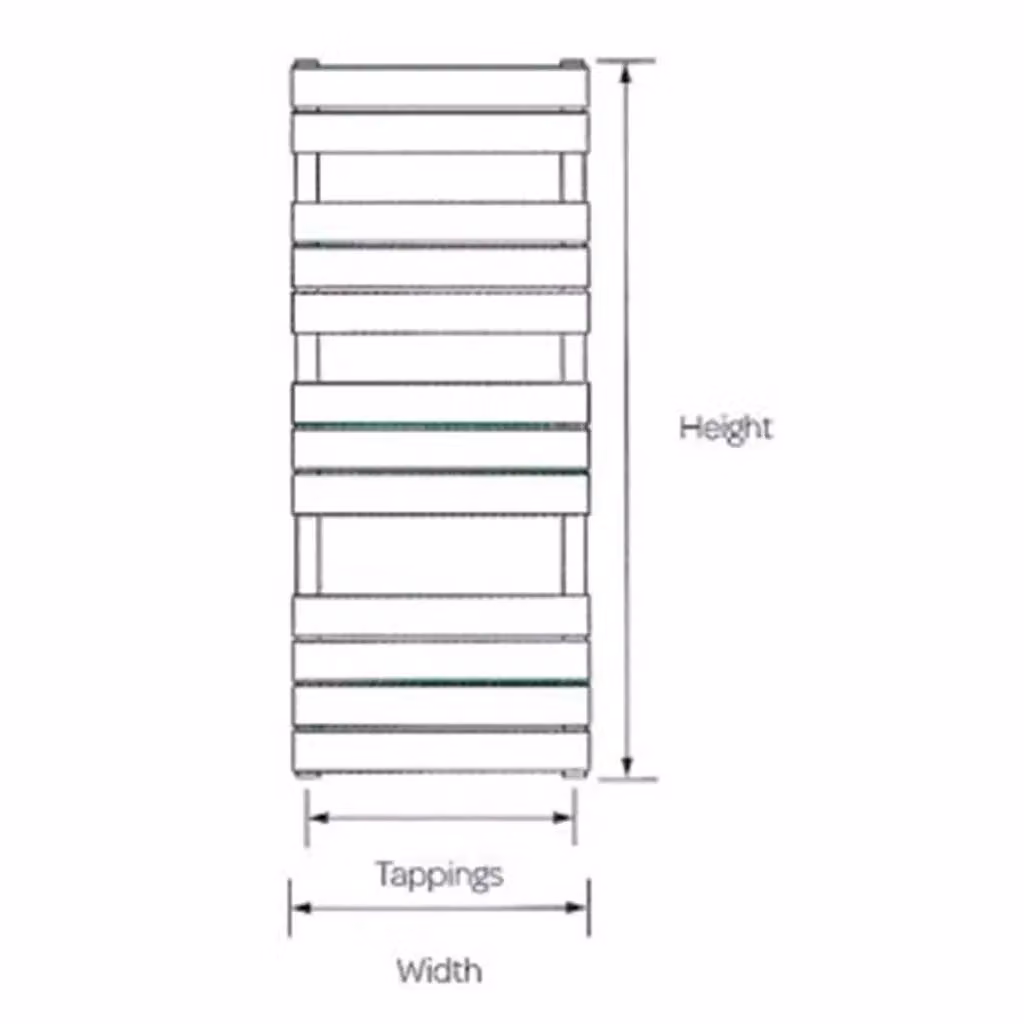 Clifton Chrome Vertical Bathroom Towel Radiator in Silver, H x W: 120 x 50 cm – 5