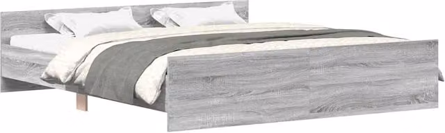 Berkfield Home Bed Frame with Headboard and Footboard in Grey Sonoma, 200 x 200 cm