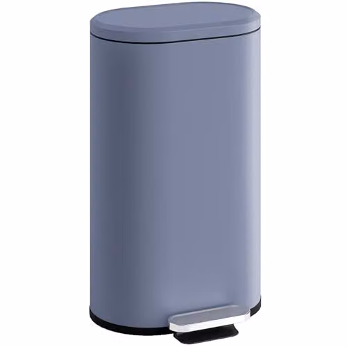 HOMCOM 30L Slim Rectangular Pedal Bin with Soft-Close Lid and Removable Inner Bucket, Grey
