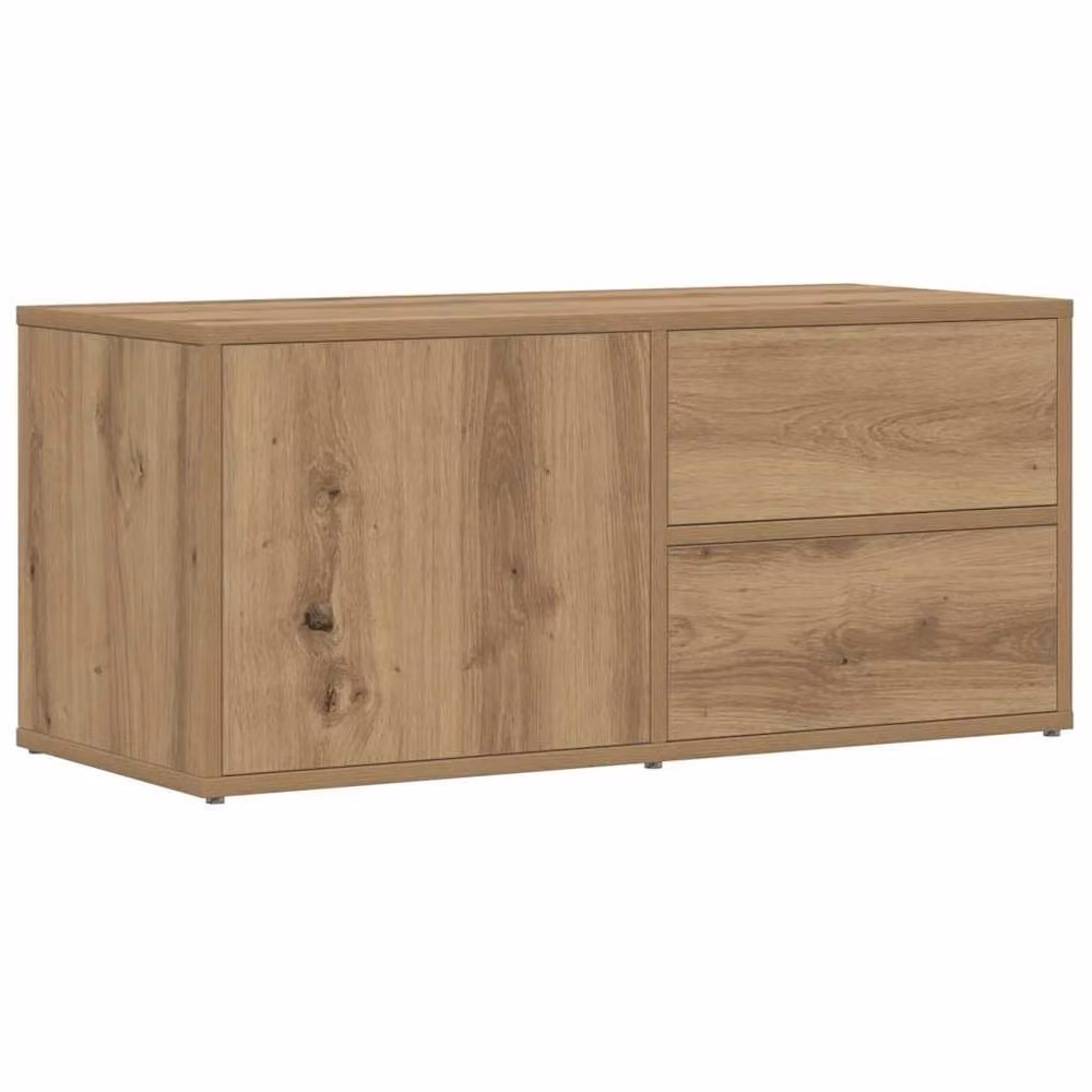 Berkfield Home Artisan Oak TV Cabinet in Brown, W/D/H: 80 x 34 x 35.5 cm – 3