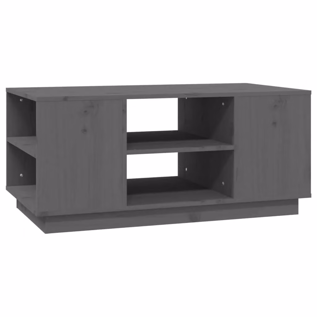 Berkfield Home Grey Rustic Solid Pine Coffee Table W/D/H: 90 x 49 x 40.5 cm – 2