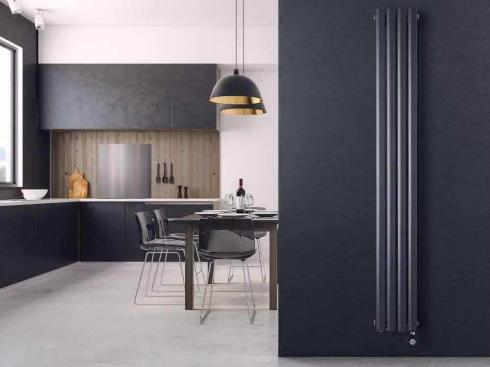 Eden Teppra 1200W Electric Vertical Wall Mounted Radiator with Smart WiFi and App Control in Anthracite Grey H: 180 cm, W: 24 cm, D: 7 cm – 5