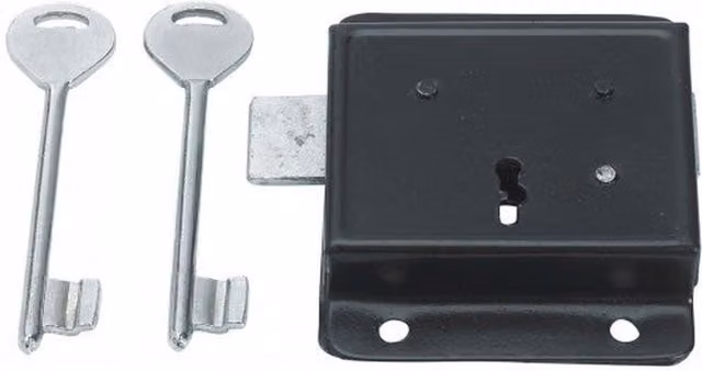 Betley Butterfly Metal Face Fixing Press Lock in Black
