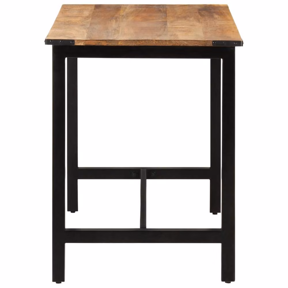 Berkfield Home Rectangular Mango Wood Dining Table in Brown, W/D/H: 110 x 60 x 76 cm – 3