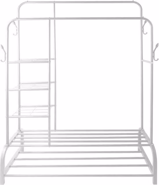 KORVIXA Heavy Duty Metal Clothes Rail in White, Width: 90 cm