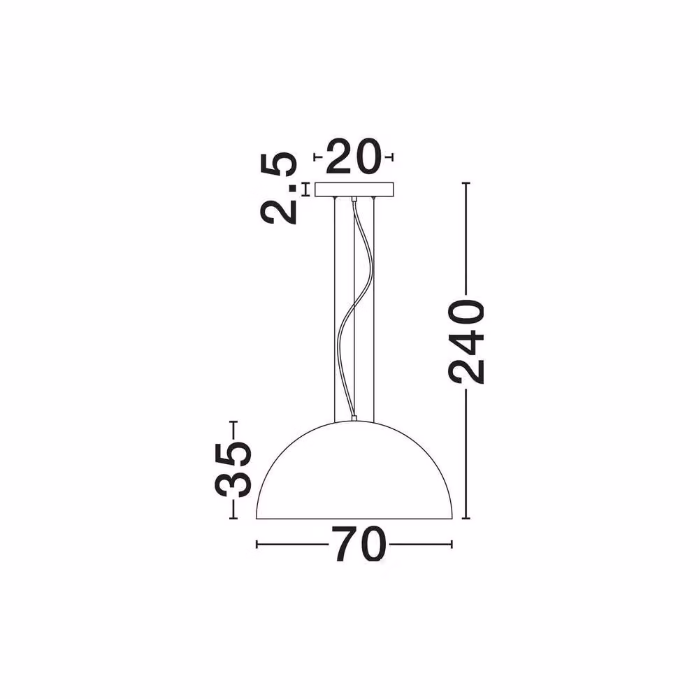 Netlighting Tholos Dome Pendant Light in Sandy Black and Matt White, Diameter: 70 cm, E27, 3x12W – 5