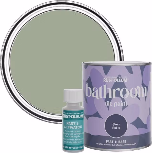Rust-Oleum Bathroom Tile Paint in Gloss Finish, Bramwell Green, 0.75 l