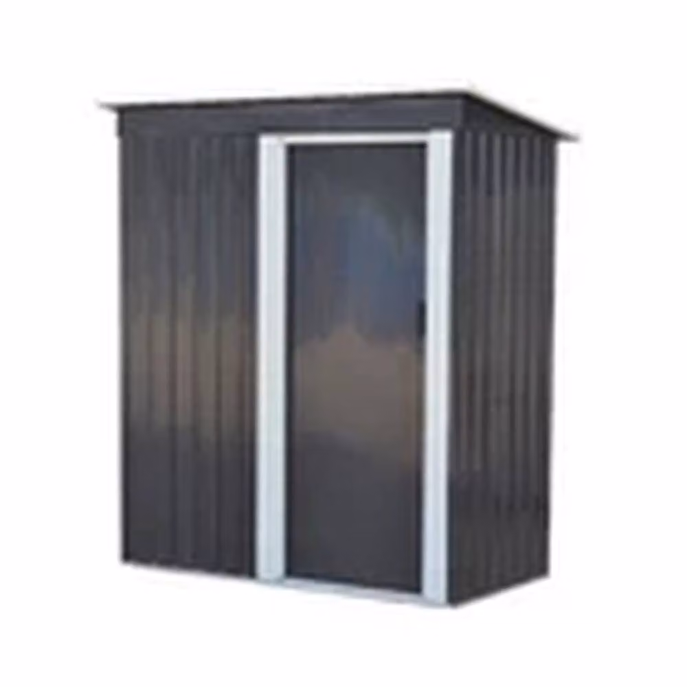 EONLION Grey Metal Garden Shed and Patio Storage Unit with Pent Roof and Sliding Doors – 4