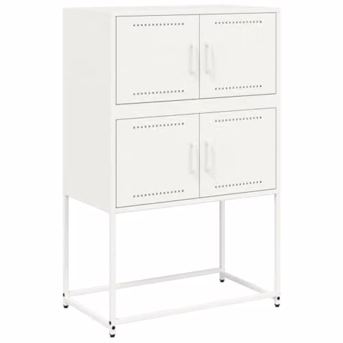 vidaXL Industrial White Metal Sideboard W/D/H: 68.5 x 38.5 x 107 cm