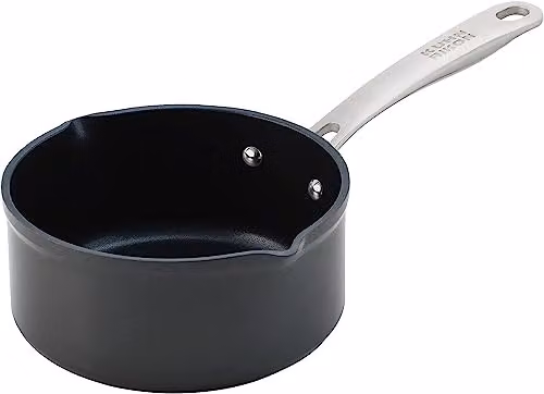 Kuhn Rikon Easy Pro Non-Stick Aluminium Milk Pan, Black, 16 cm