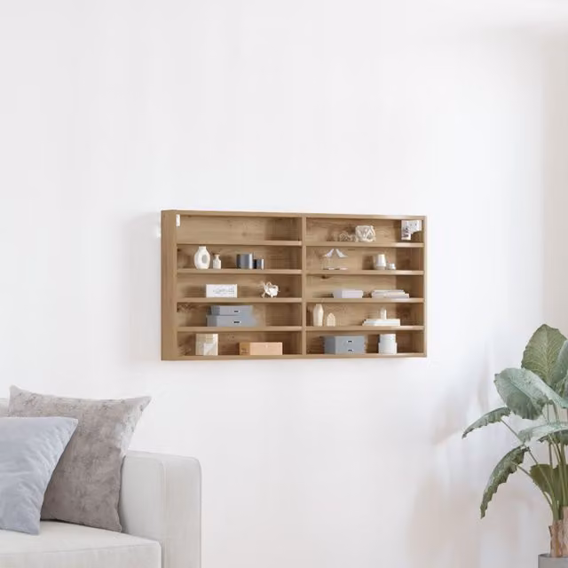 Berkfield Home Artisan Oak Wall Mounted Display Cabinet in Brown