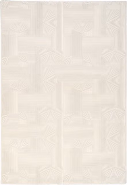 The Rug House Silver and Grey Geometric Living Area Rug, W: 190 cm, D: 280 cm