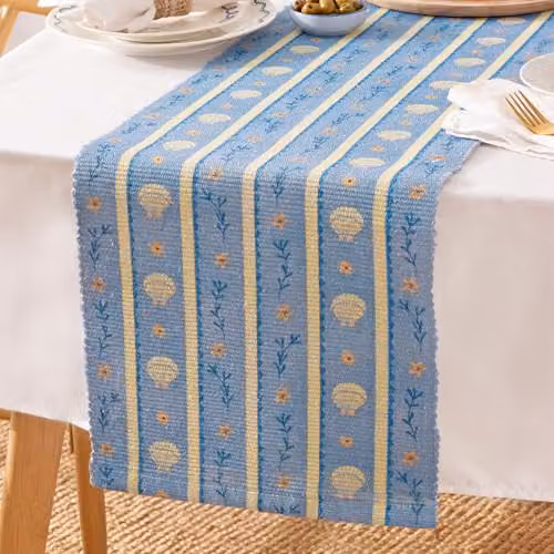 Riva Home Blue Striped Nautical Table Runner, W: 180 cm, D: 35 cm