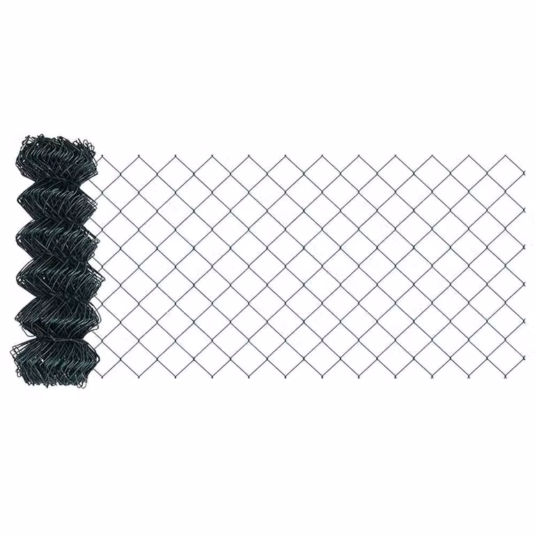 Berkfield Home Green Powder-Coated Steel Chain Link Fence