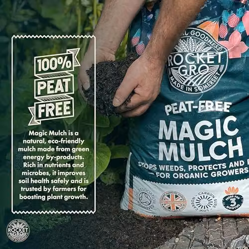 RocketGro Organic Magic Mulch 50 l Chemical-Free Natural Garden Mulch and Organic Fertilizer with Microbes and Nutrients – 4