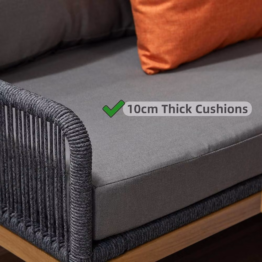 FURNITURE ONE 9 Seater Aluminium Outdoor Corner Sofa Set with Lifting Table in Grey – 4