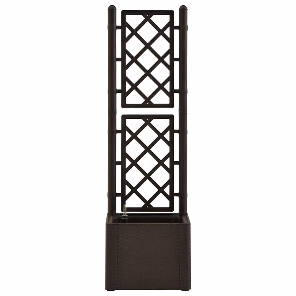 Berkfield Home Garden Raised Bed with Trellis and Self-Watering System in Dark Brown – 3