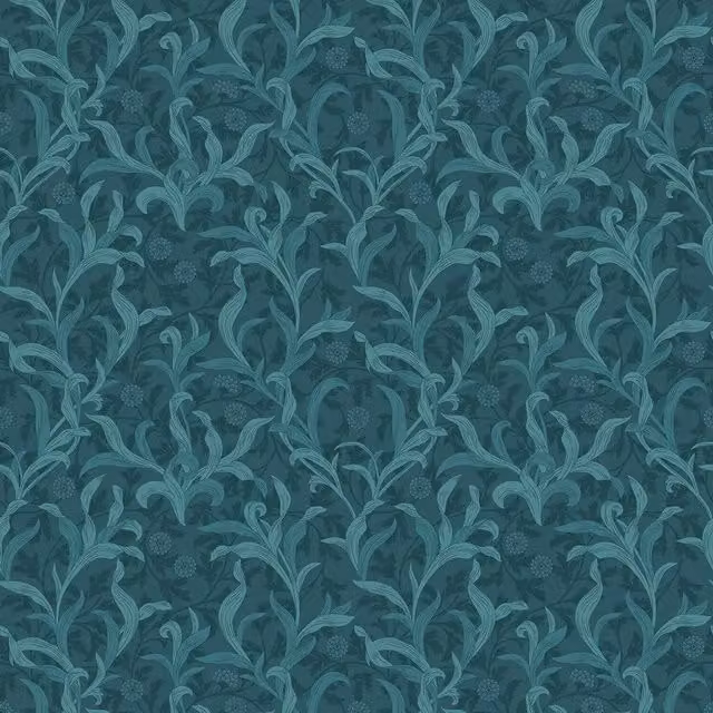 I Love Wallpaper Antique Botanical Floral Wallpaper in Petrol Teal
