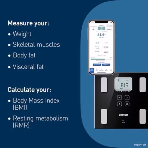 OMRON VIVA Body Composition Monitor and Scale in Black with Bluetooth and App Control – 4