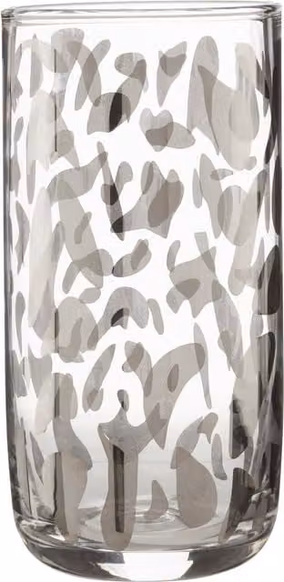 Orsina Isla Hi Ball Silver Diva Print Water Glass, Silver and Transparent