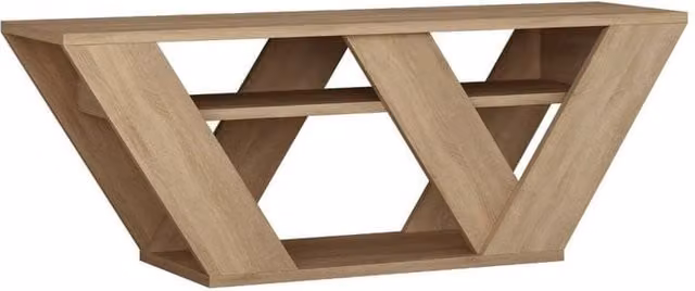 CALICOSY Pipralla TV Stand with 3 Shelves, Light Oak, W: 110 cm, D: 40 cm, H: 30 cm – 1