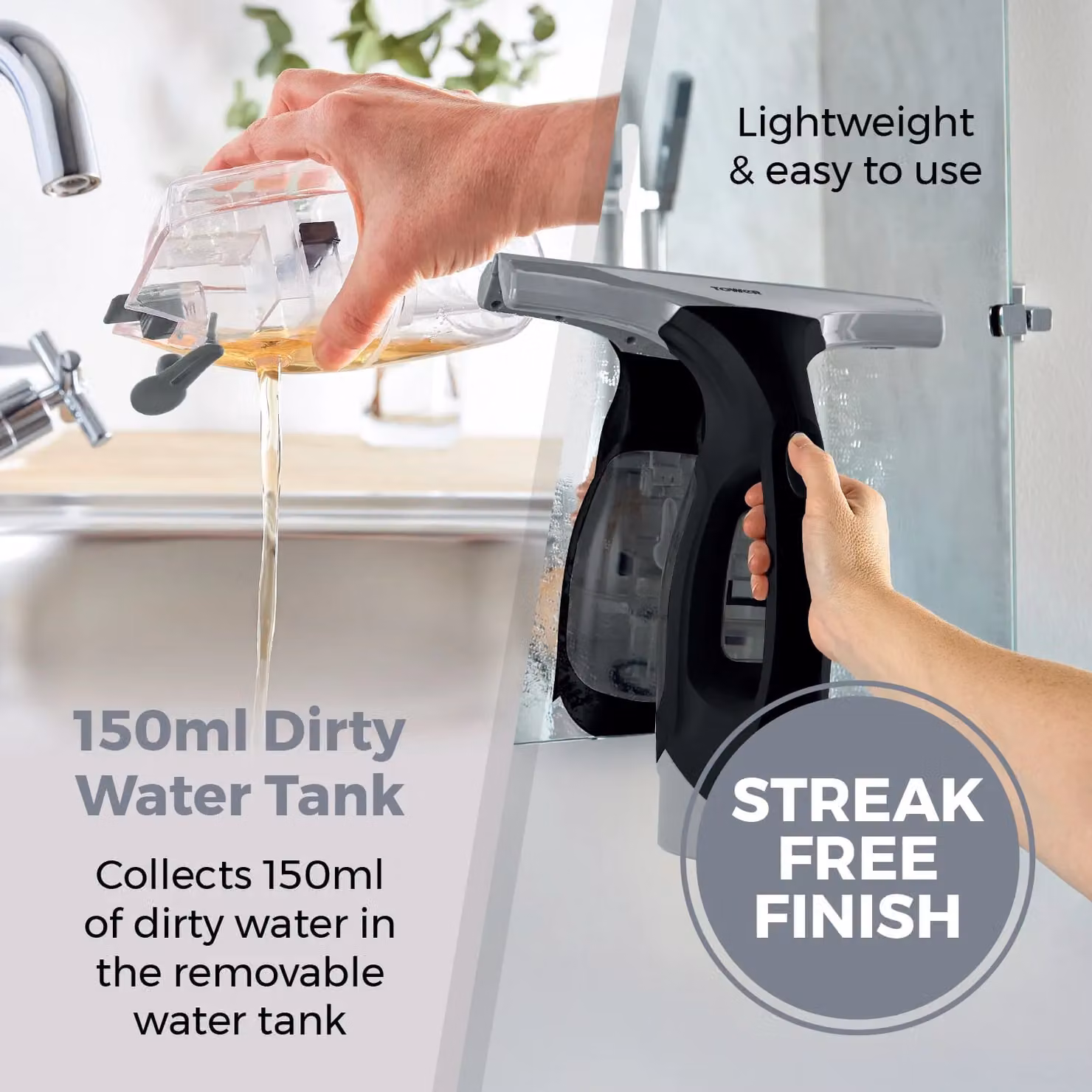 Tower TWV10 Cordless Window Cleaner in Platinum and Black – 6
