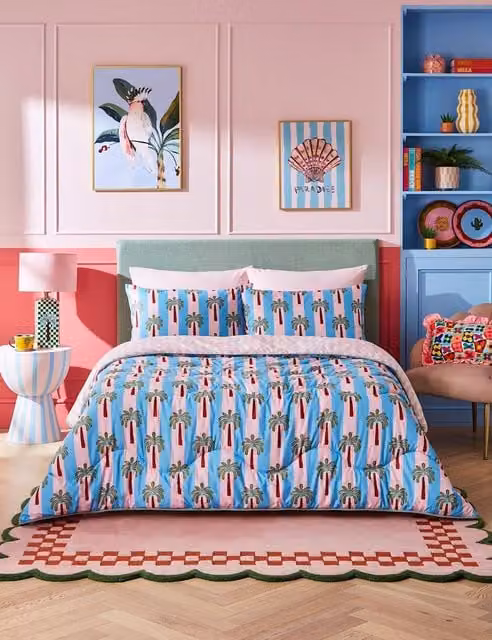 Nightlark Eleanor Bowmer 10.5 Tog Coverless Duvet Set, Reversible, Blue and Multicolour