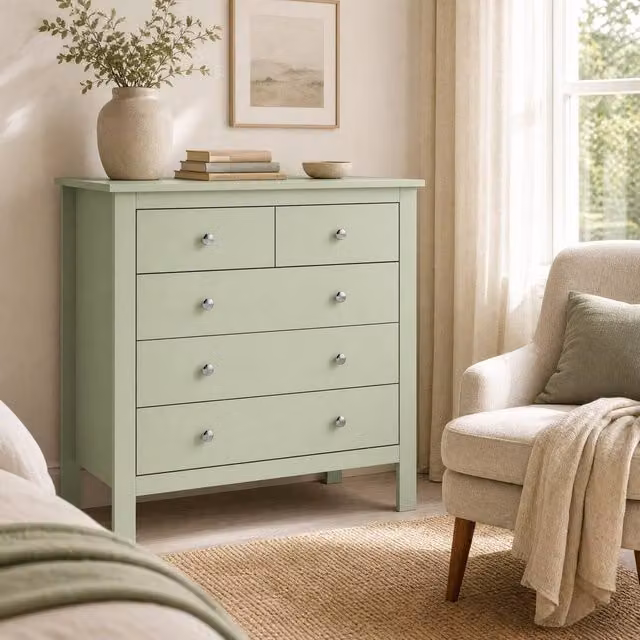 STILVORA Modern Green Lacquered Wall Mounted Chest of Drawers – 1