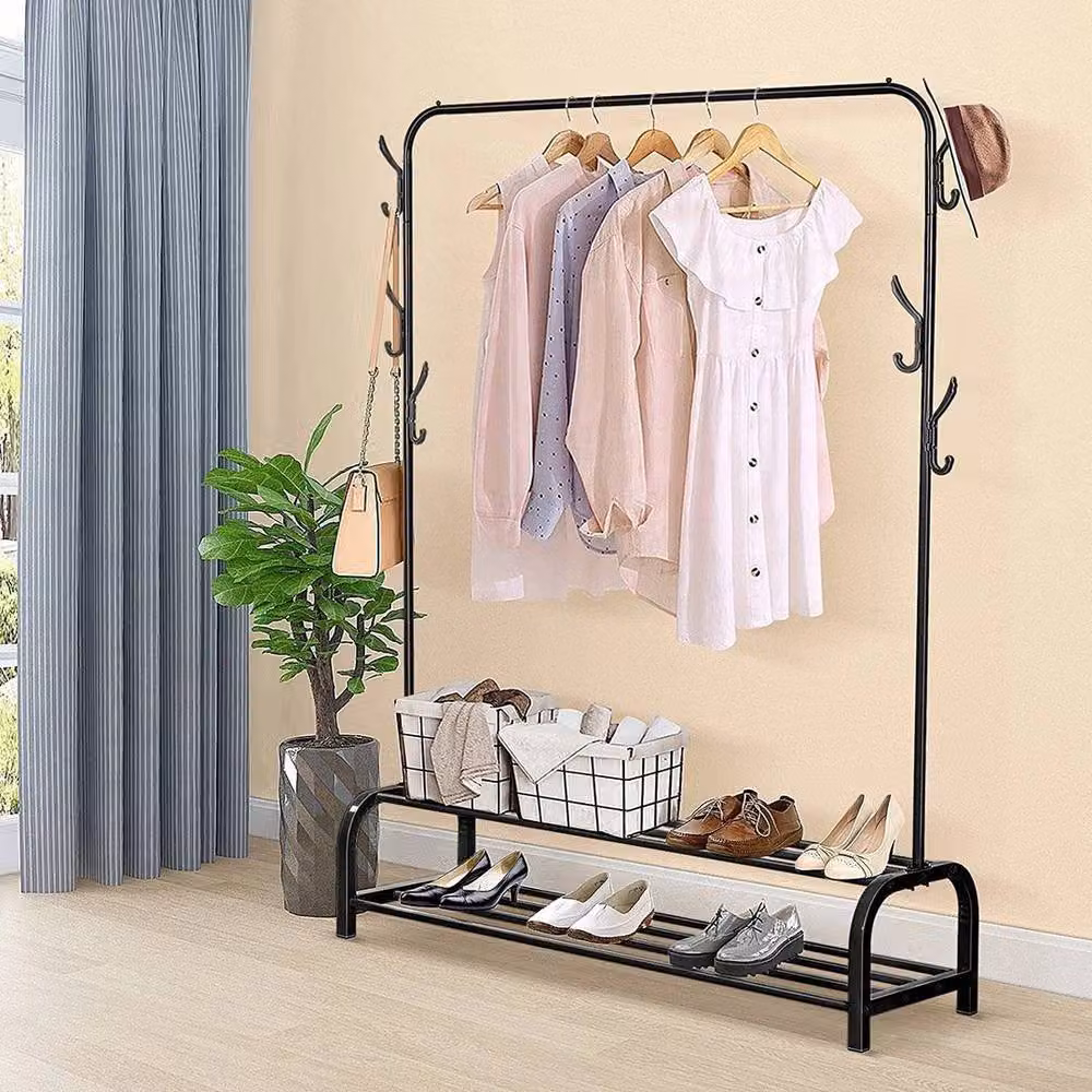 FORGEVIO Black Heavy Duty Metal Clothes Rail for Adults, W: 50 cm, H: 150 cm, D: 50 cm – 2