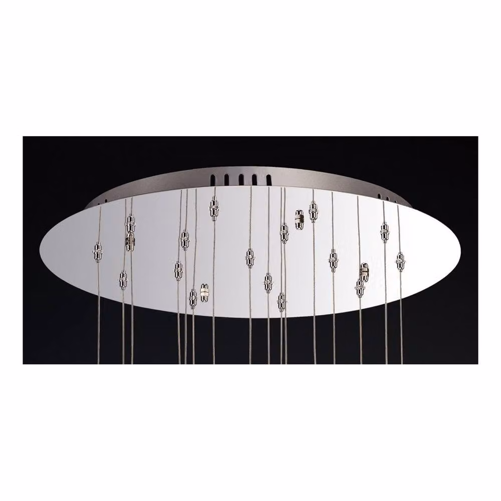 Netlighting Aviva Round Ceiling Cluster Pendant with 16 LED Lights, 4000K Cool White, Chrome and Grey Crystal – 3