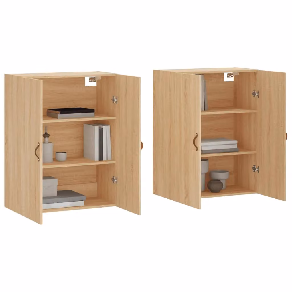 Berkfield Home Set of 2 Wall Mounted Cabinets in Sonoma Oak Brown, W/D/H: 69.5 x 34 x 90 cm – 2