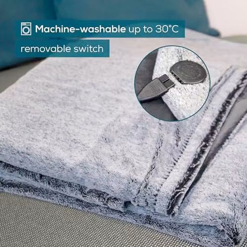 Beurer HD 75 Nordic Grey Electric Fleece Blanket with 6 Temperature Levels, W/D/H: 180 x 130 cm – 5
