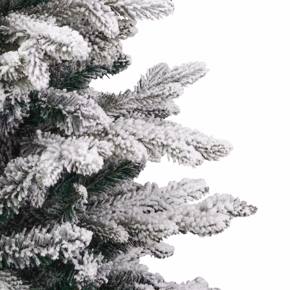Berkfield Home Beautiful Artificial Hinged Christmas Tree with Flocked Snow, White, Height: 150 cm – 4