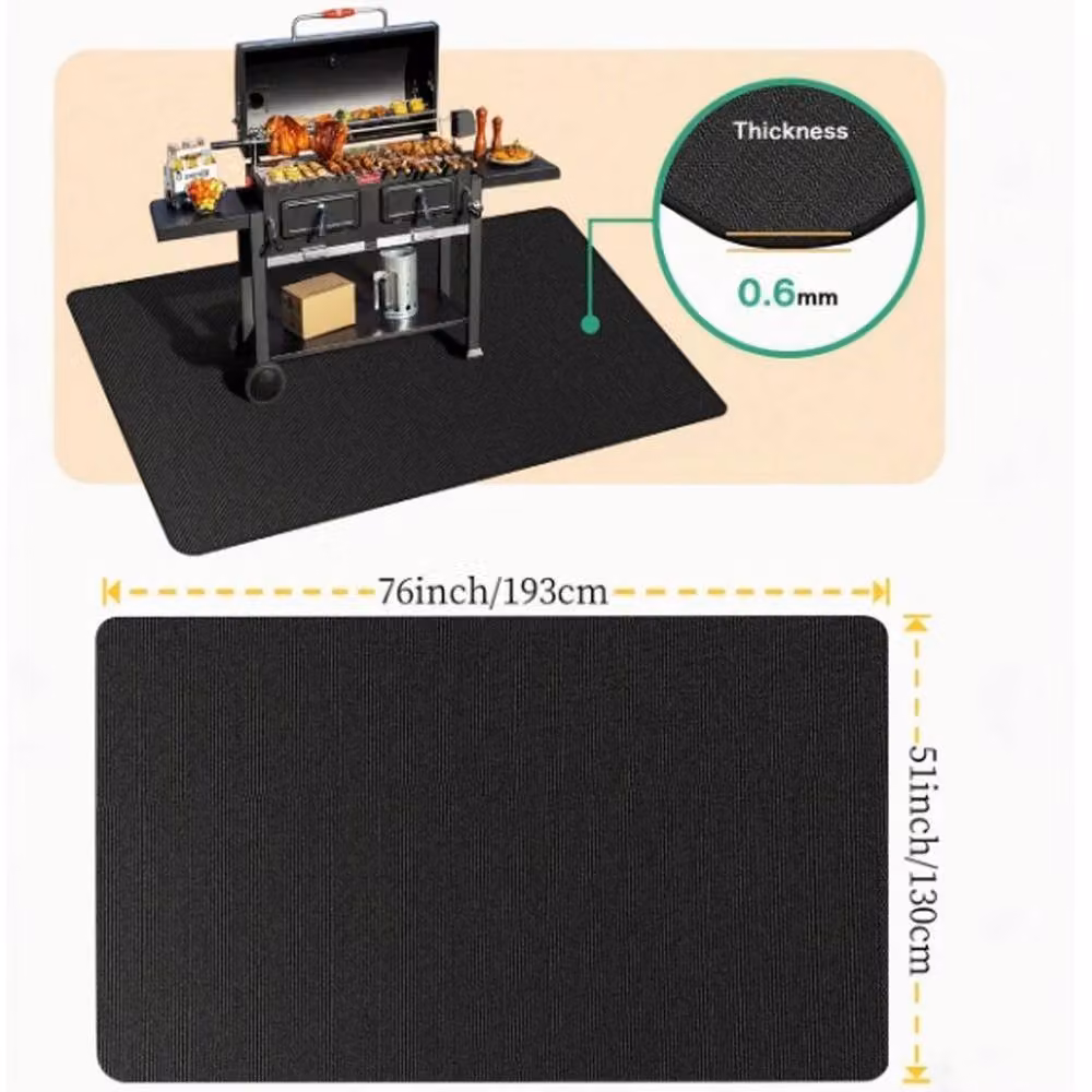 Kelvenix Black Fireproof Fibreglass Under Grill Mat, Diameter: 100 cm – 2